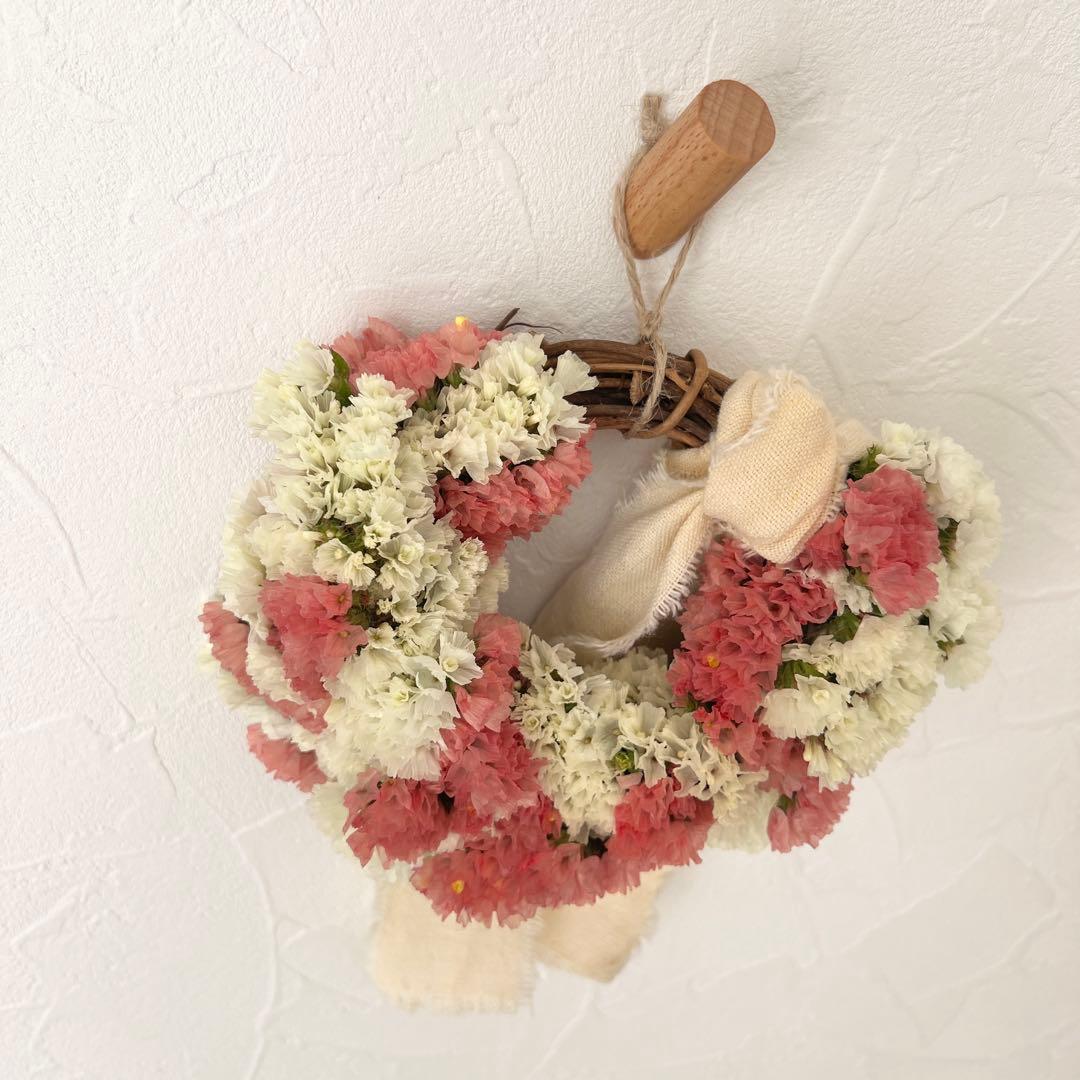 【SALE】もこもこスターチスのハーフリース* * *ラッピング無料 プレゼント