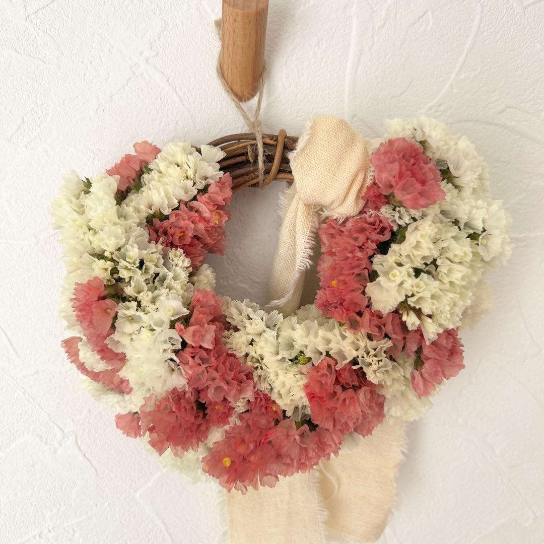 【SALE】もこもこスターチスのハーフリース* * *ラッピング無料 プレゼント