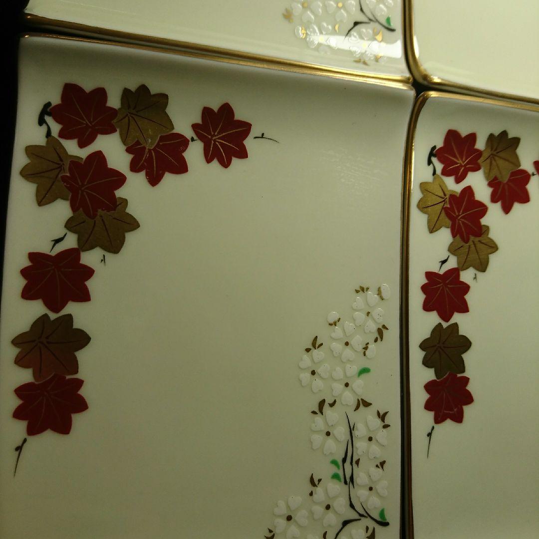 未使用 有田焼 長角皿5枚 足下駄銘々皿　ARITA JAPAN