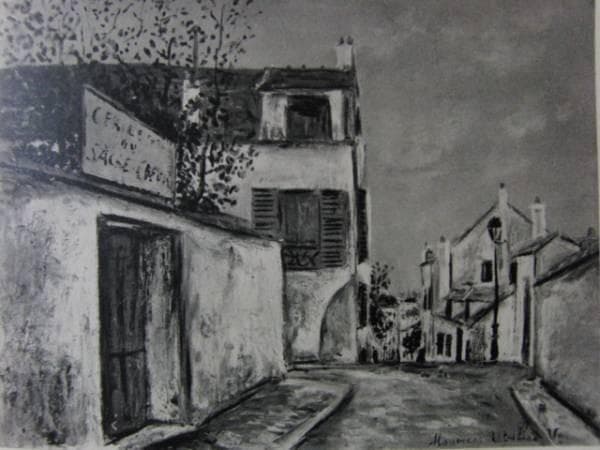 ユトリロ、限定画集・希少・画版、版上サイン入、額付