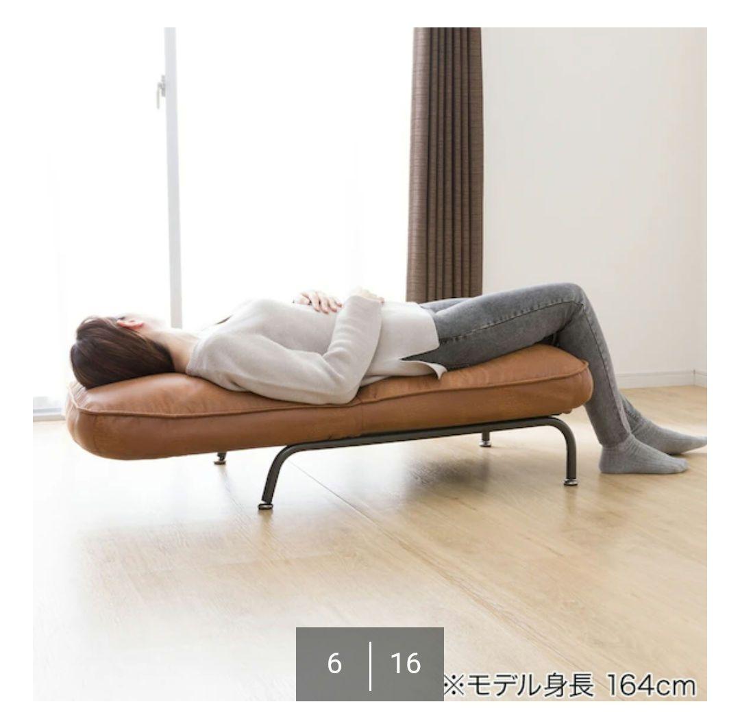 ❣️新品未使用❣️完売品 ビンテージレザー調リクライニングソファ　ブラウン