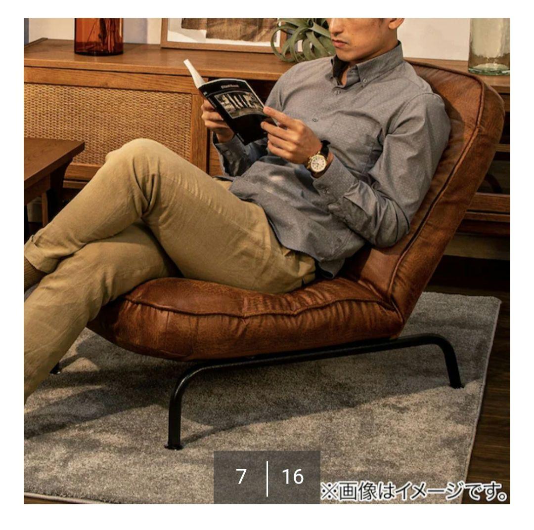 ❣️新品未使用❣️完売品 ビンテージレザー調リクライニングソファ　ブラウン