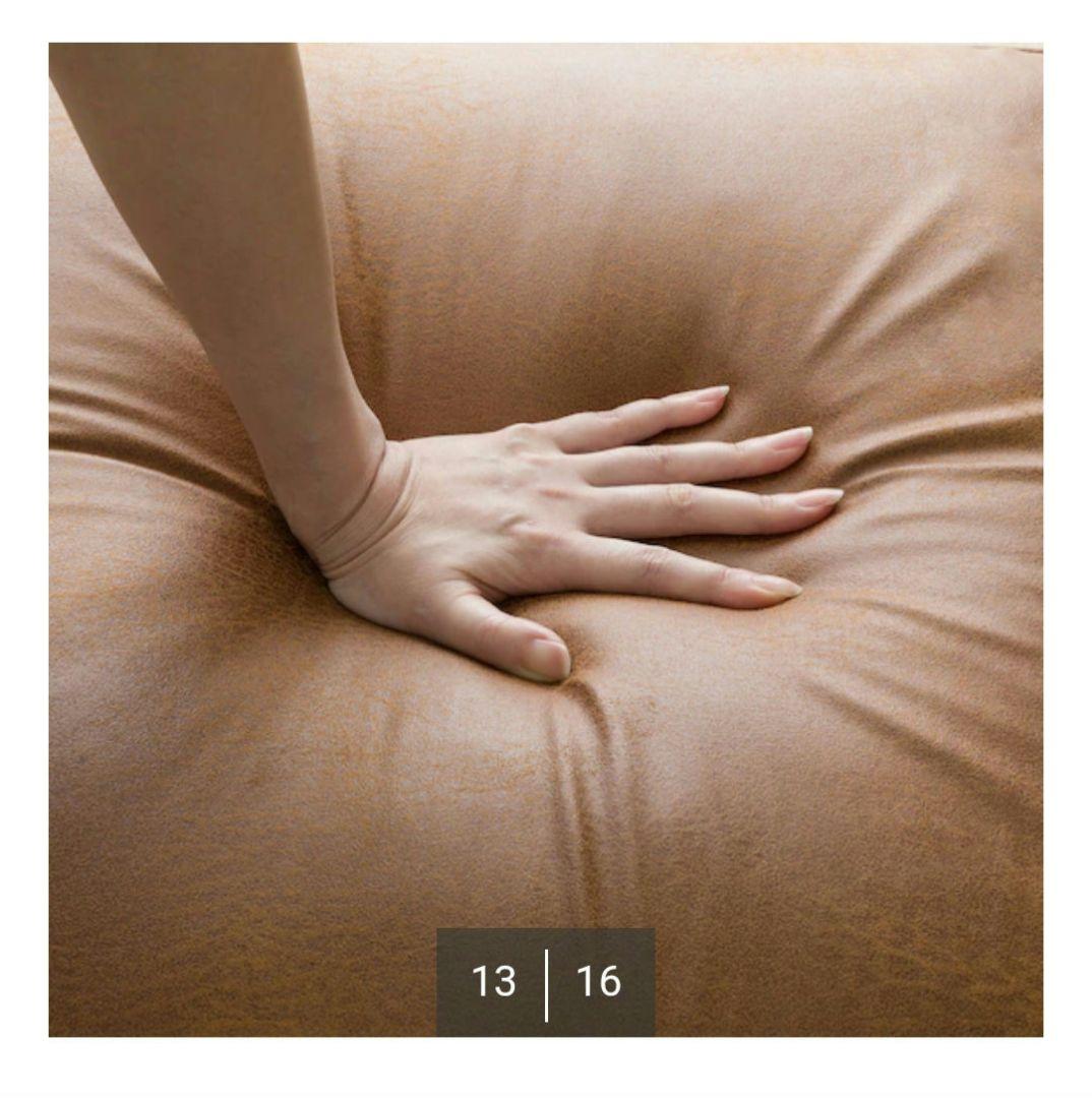 ❣️新品未使用❣️完売品 ビンテージレザー調リクライニングソファ　ブラウン