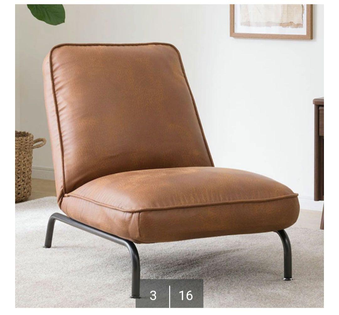 ❣️新品未使用❣️完売品 ビンテージレザー調リクライニングソファ　ブラウン