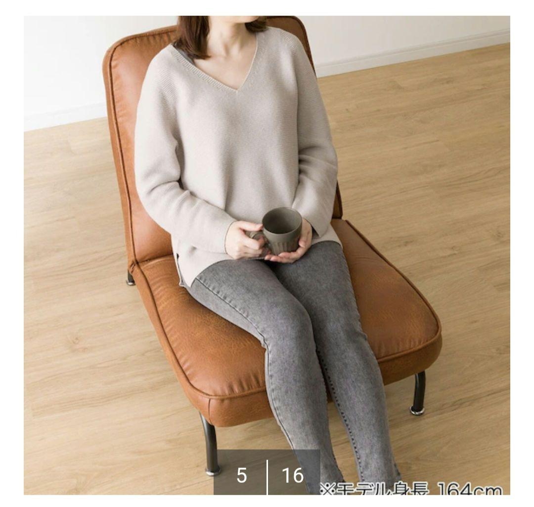 ❣️新品未使用❣️完売品 ビンテージレザー調リクライニングソファ　ブラウン