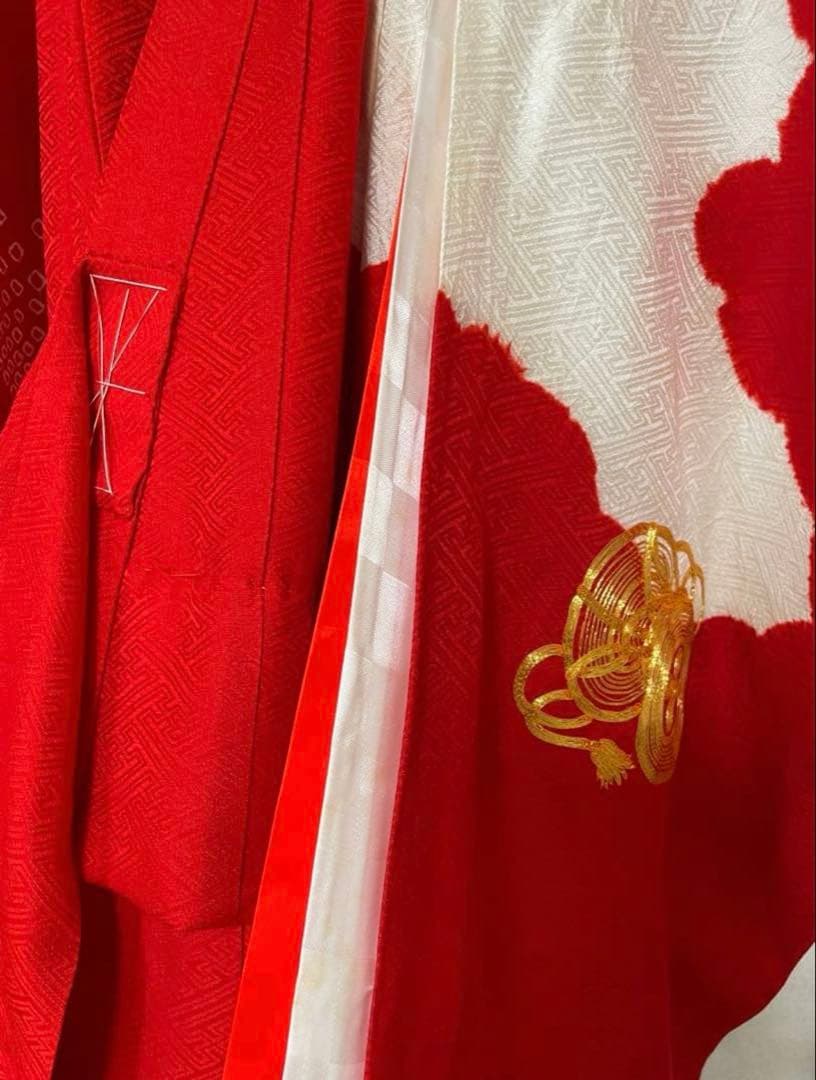 正絹　女児　七五三　お宮参り　赤　刺繍　絞り　フルセット
