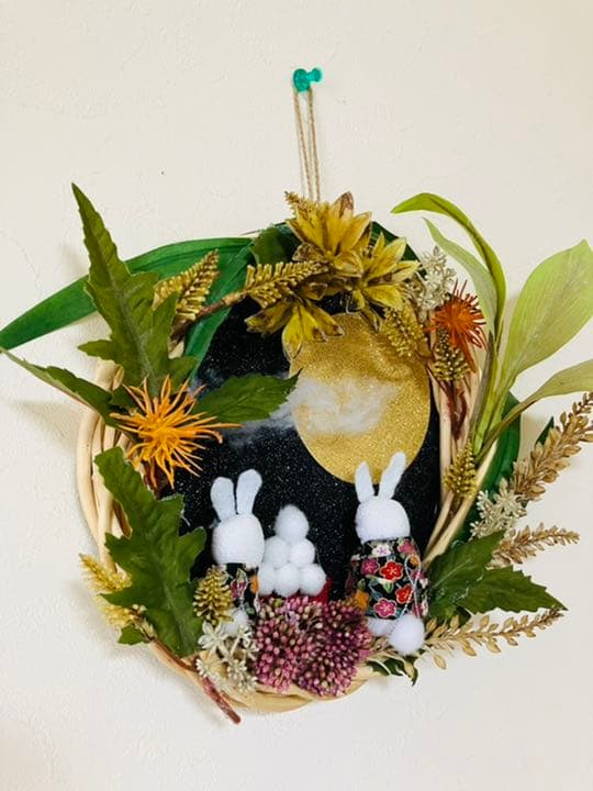お月見さんリース　ハンドメイド