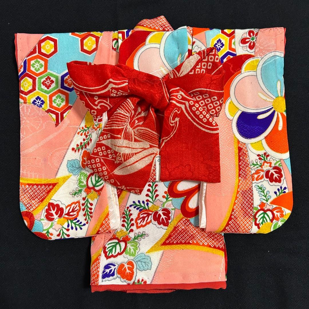 市松人形10号着物と兵児帯　アンティークドール　ビスクドール