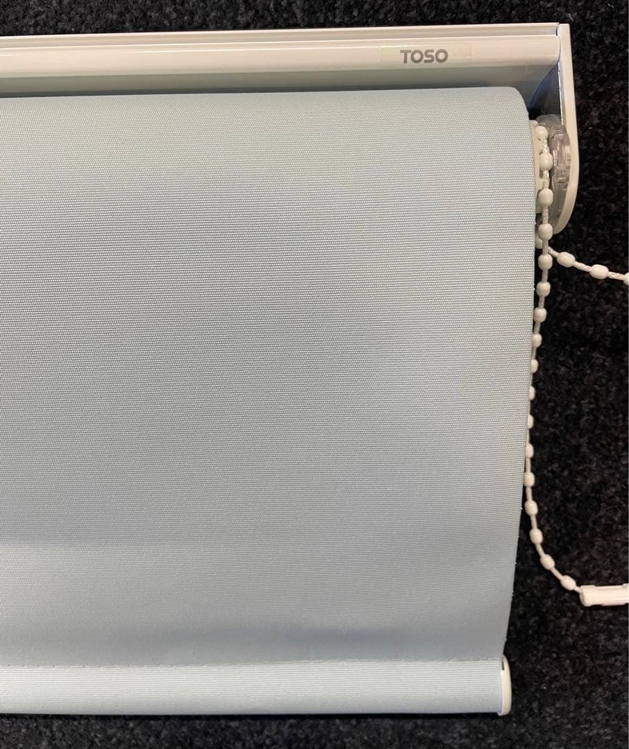 ロールスクリーン　トーソー　逆巻き仕様　マイテックループ　水色