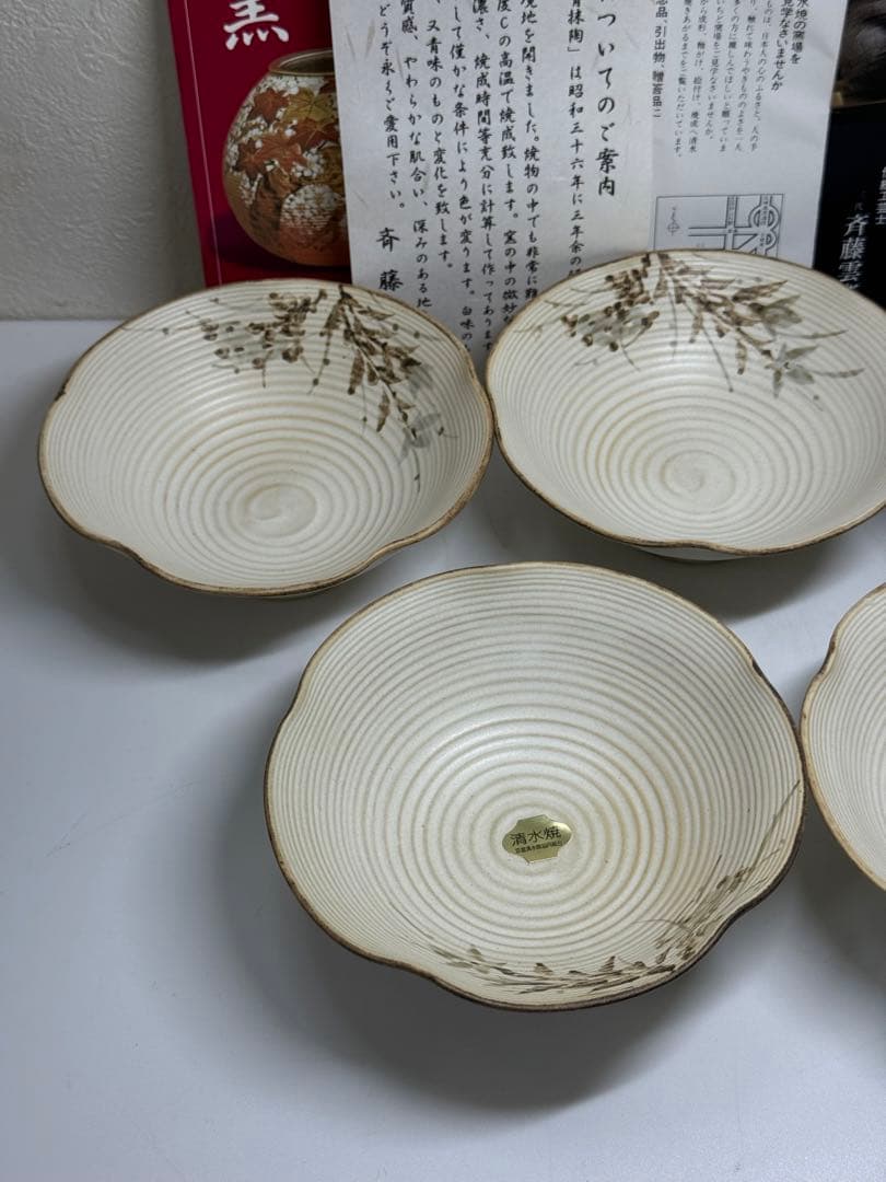 【新品未使用レア】斉藤 雲楽 雲楽窯 清水焼 小鉢5客