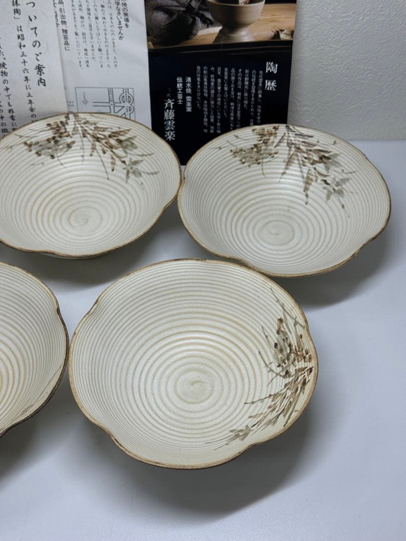 【新品未使用レア】斉藤 雲楽 雲楽窯 清水焼 小鉢5客