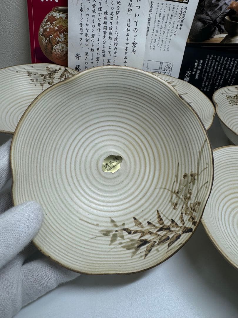 【新品未使用レア】斉藤 雲楽 雲楽窯 清水焼 小鉢5客