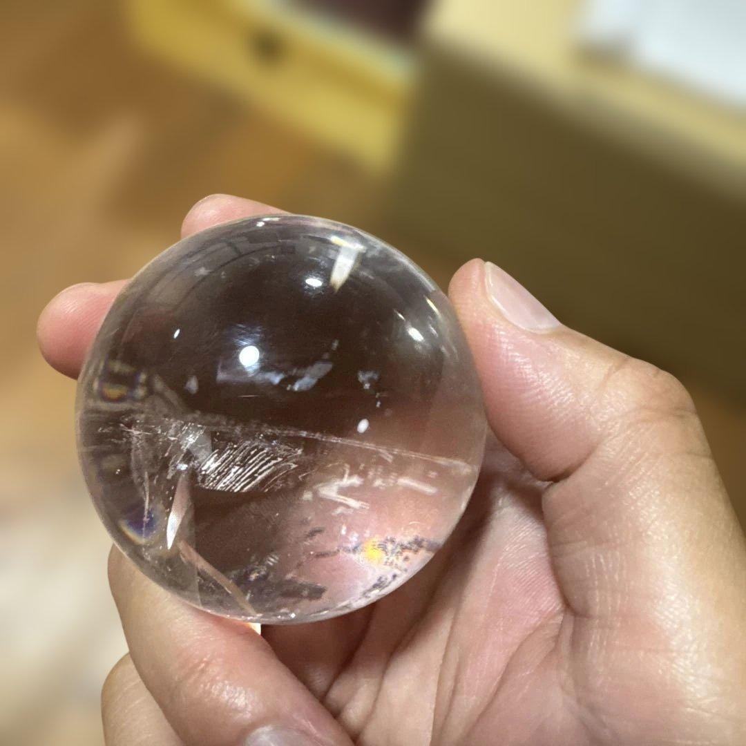 【高品質】ブラジル産　天然　水晶スフィア　丸玉