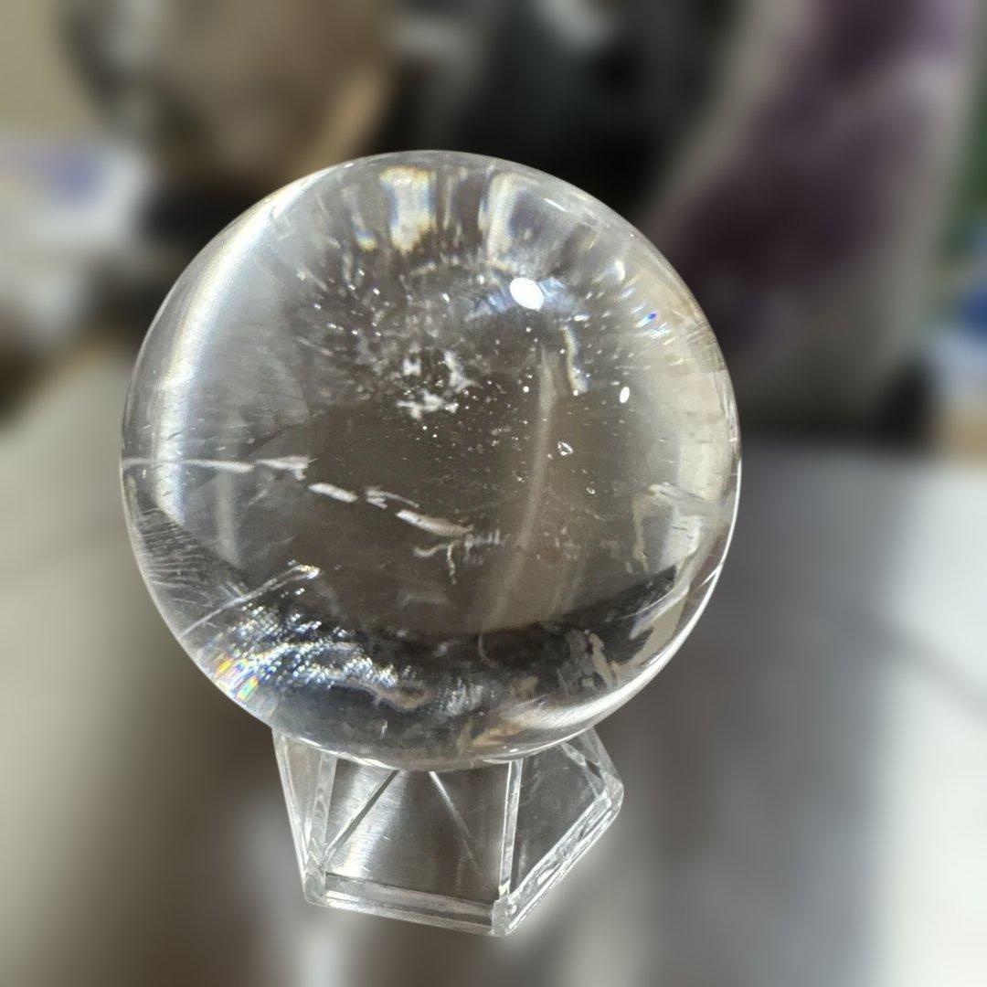 【高品質】ブラジル産　天然　水晶スフィア　丸玉