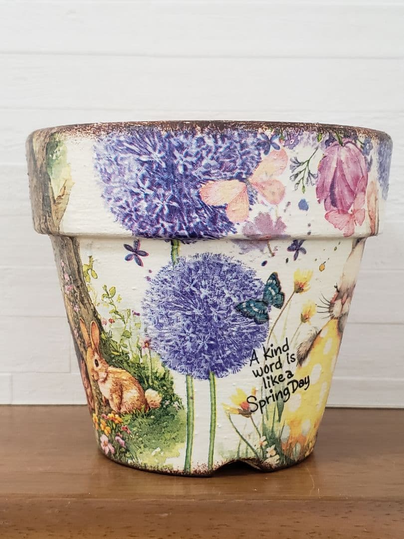 オーダーOK☘️【719】リメイク鉢☆三河焼素焼き鉢　4.5号鉢