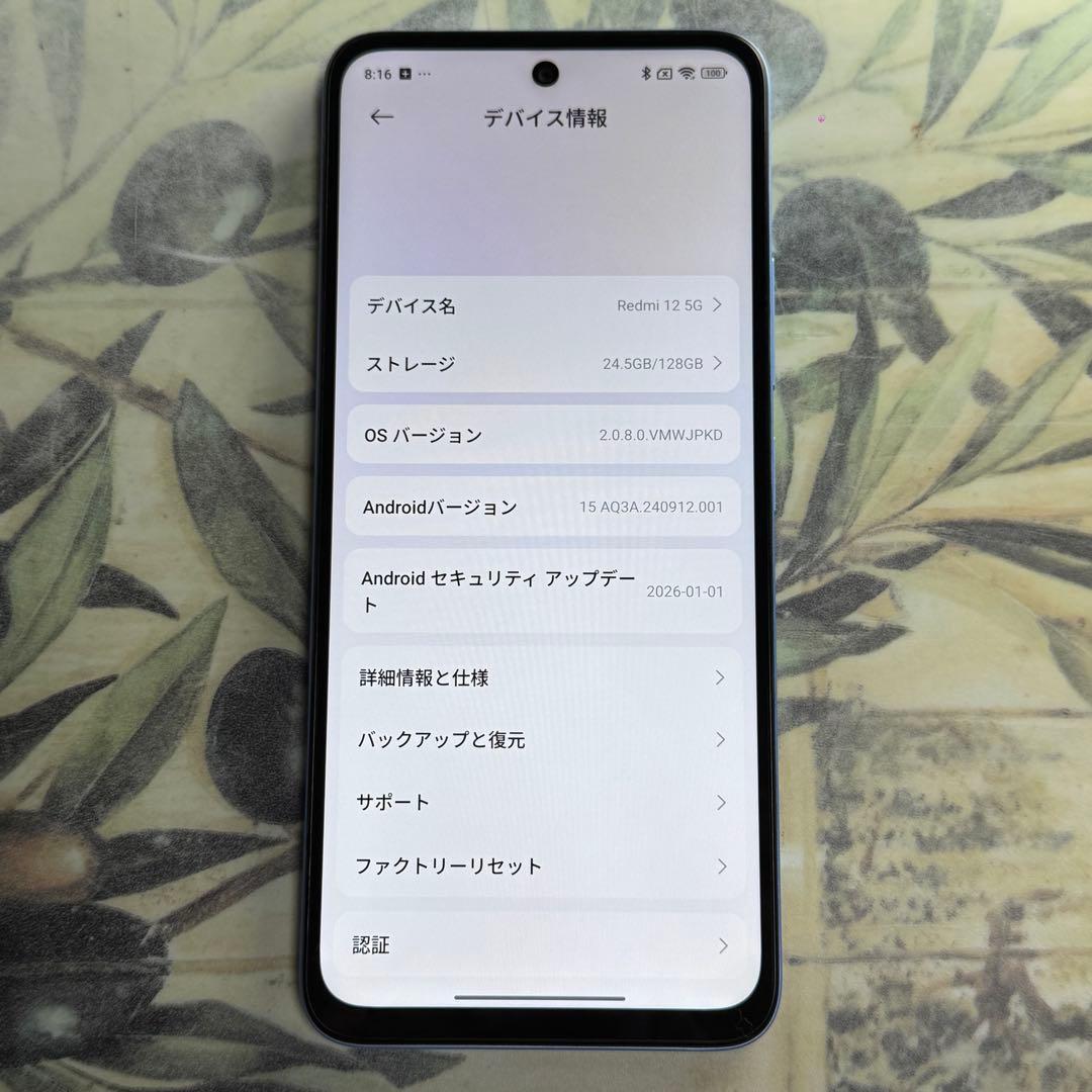 Xiaomi 12 5G SIMフリー スカイブルー 128GB XIG03