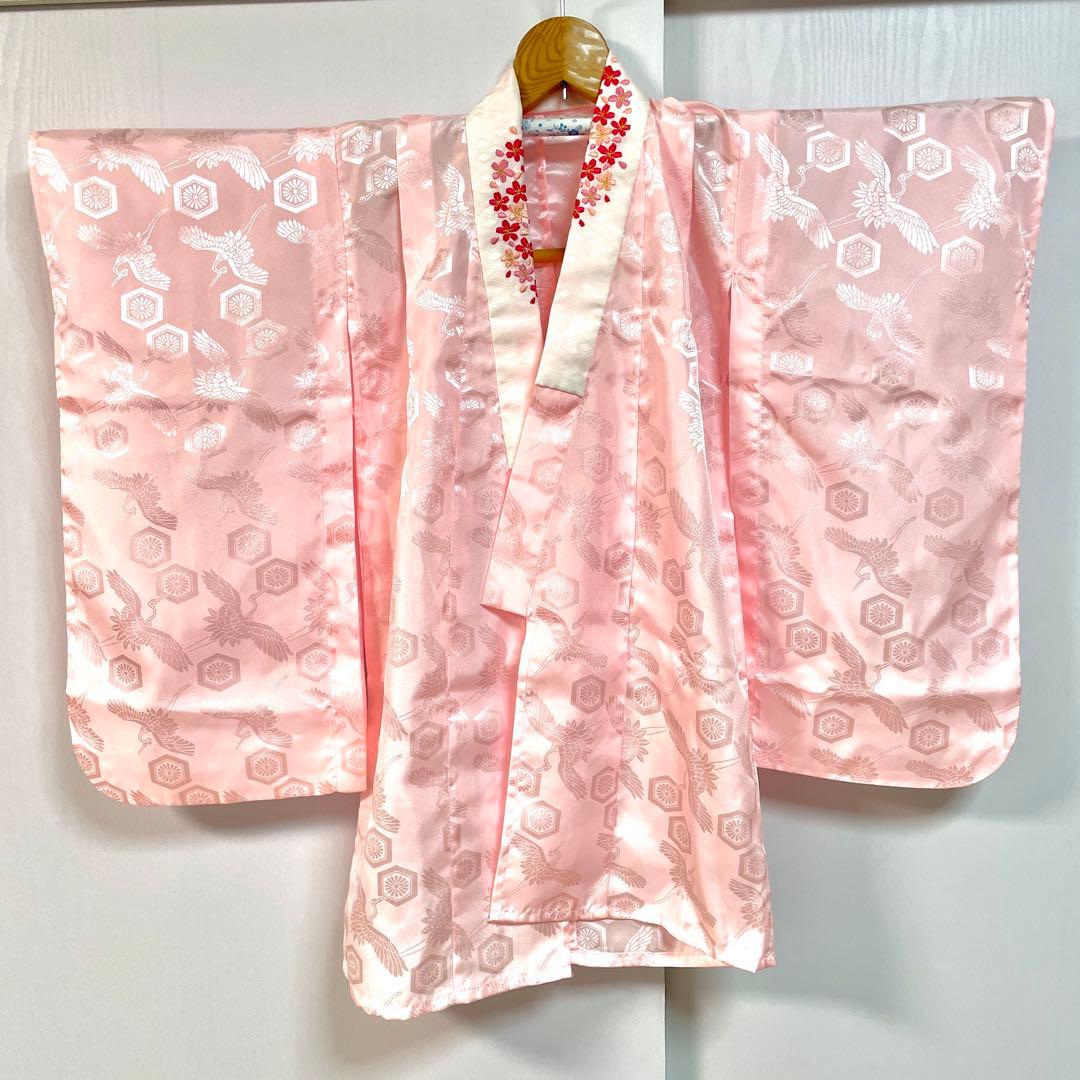 七五三 絹 着物 被布 9点セット 女の子 ３歳 753 赤 フルセット