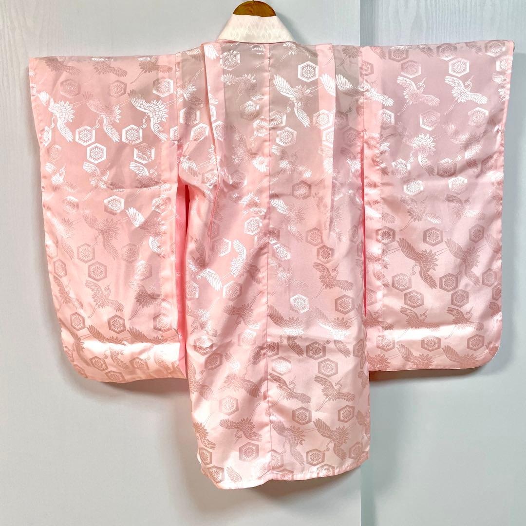 七五三 絹 着物 被布 9点セット 女の子 ３歳 753 赤 フルセット