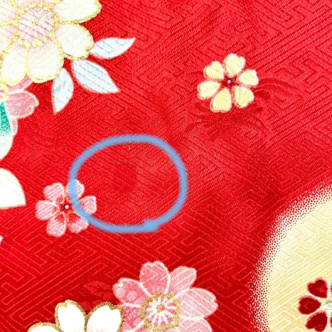 七五三 絹 着物 被布 9点セット 女の子 ３歳 753 赤 フルセット