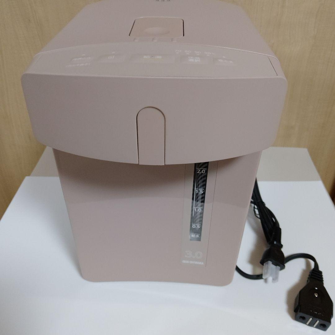 【美品　新品】アイリスオーヤマ　電気ポット　ピンク　3.0L 温度設定あり