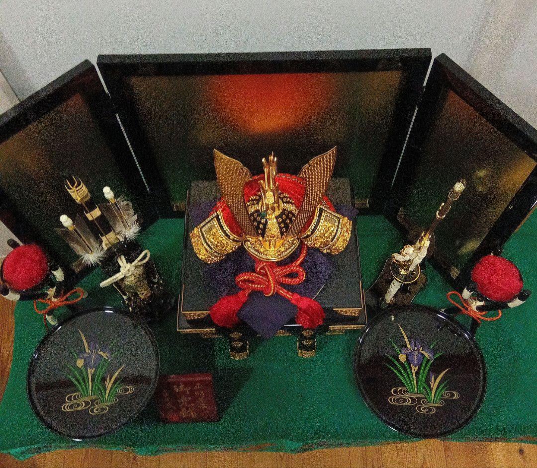 五月人形　正綿糸織　兜飾り　平安武政作