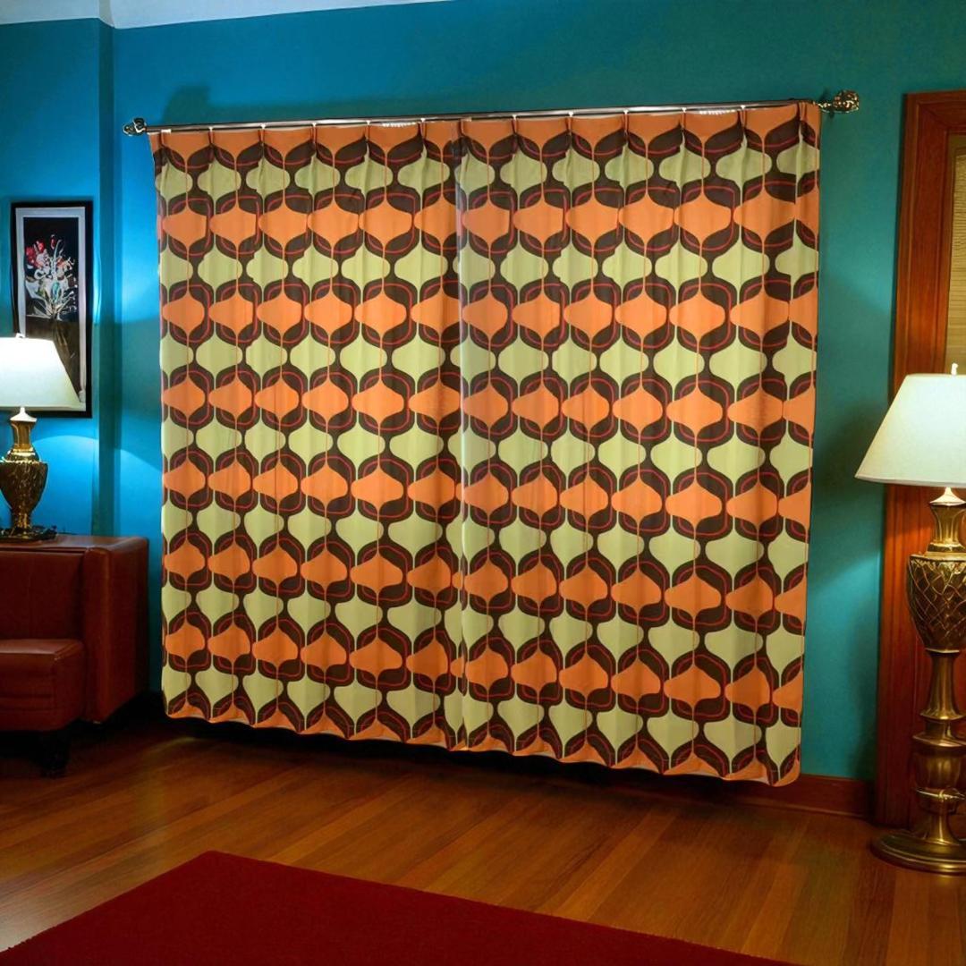 ミッドセンチュリー スペースエイジ カーテン クリスマスセール売り切り1万円