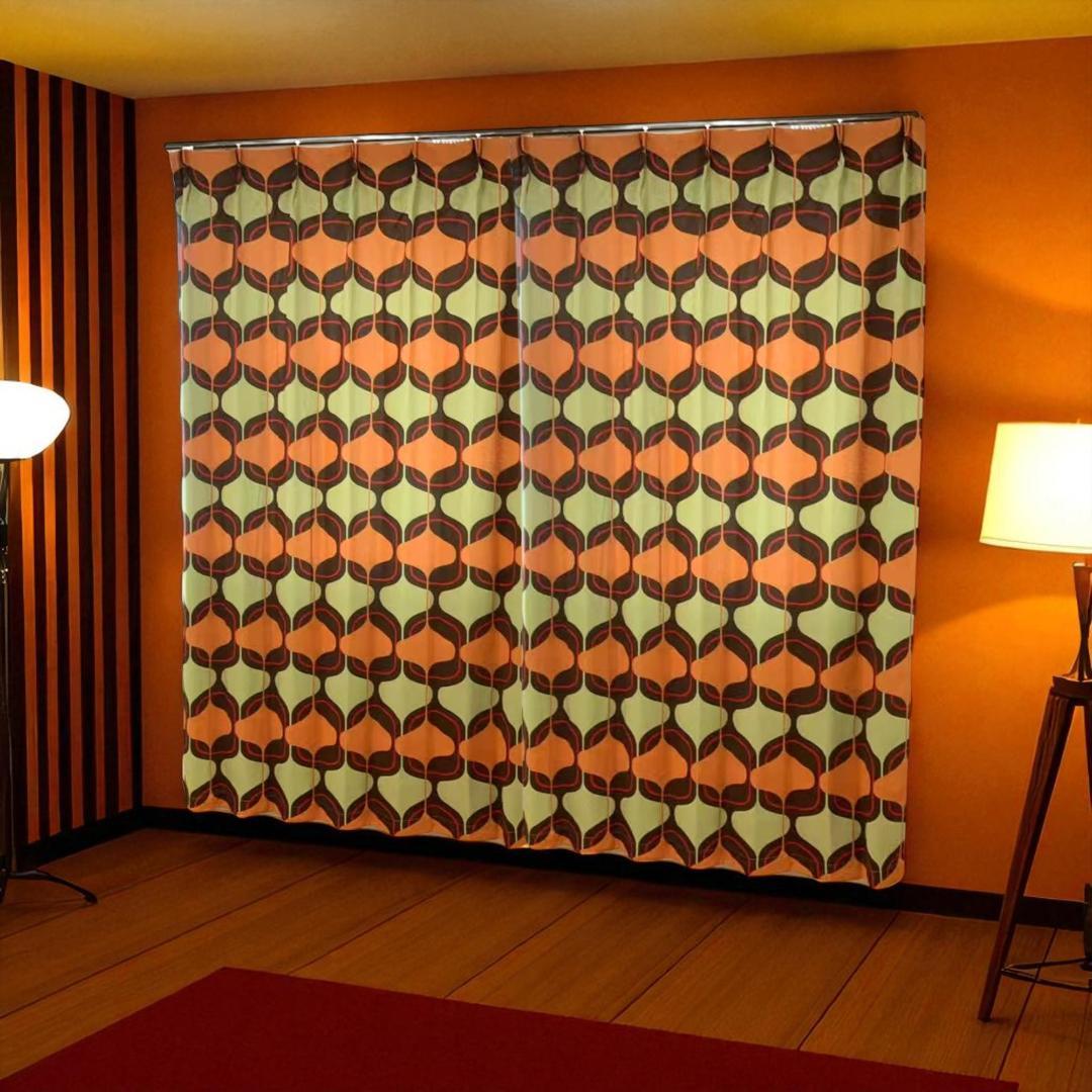 ミッドセンチュリー スペースエイジ カーテン クリスマスセール売り切り1万円