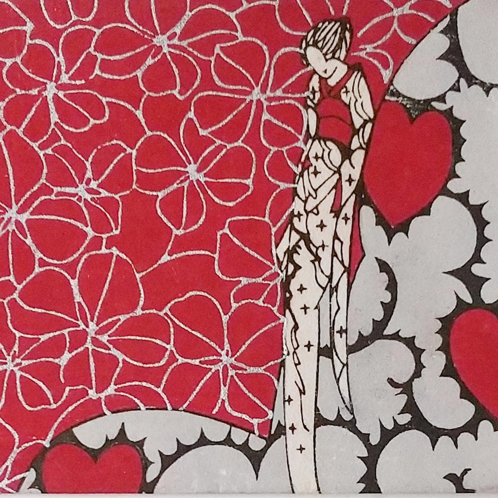 希少　アンティーク絵封筒　小林かいち　乙女慕情