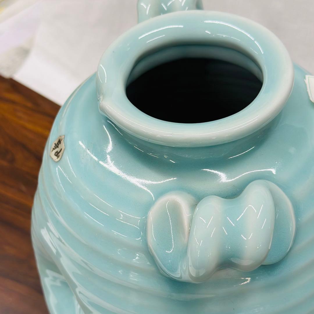 【美品】有田焼、青磁の花瓶　華山