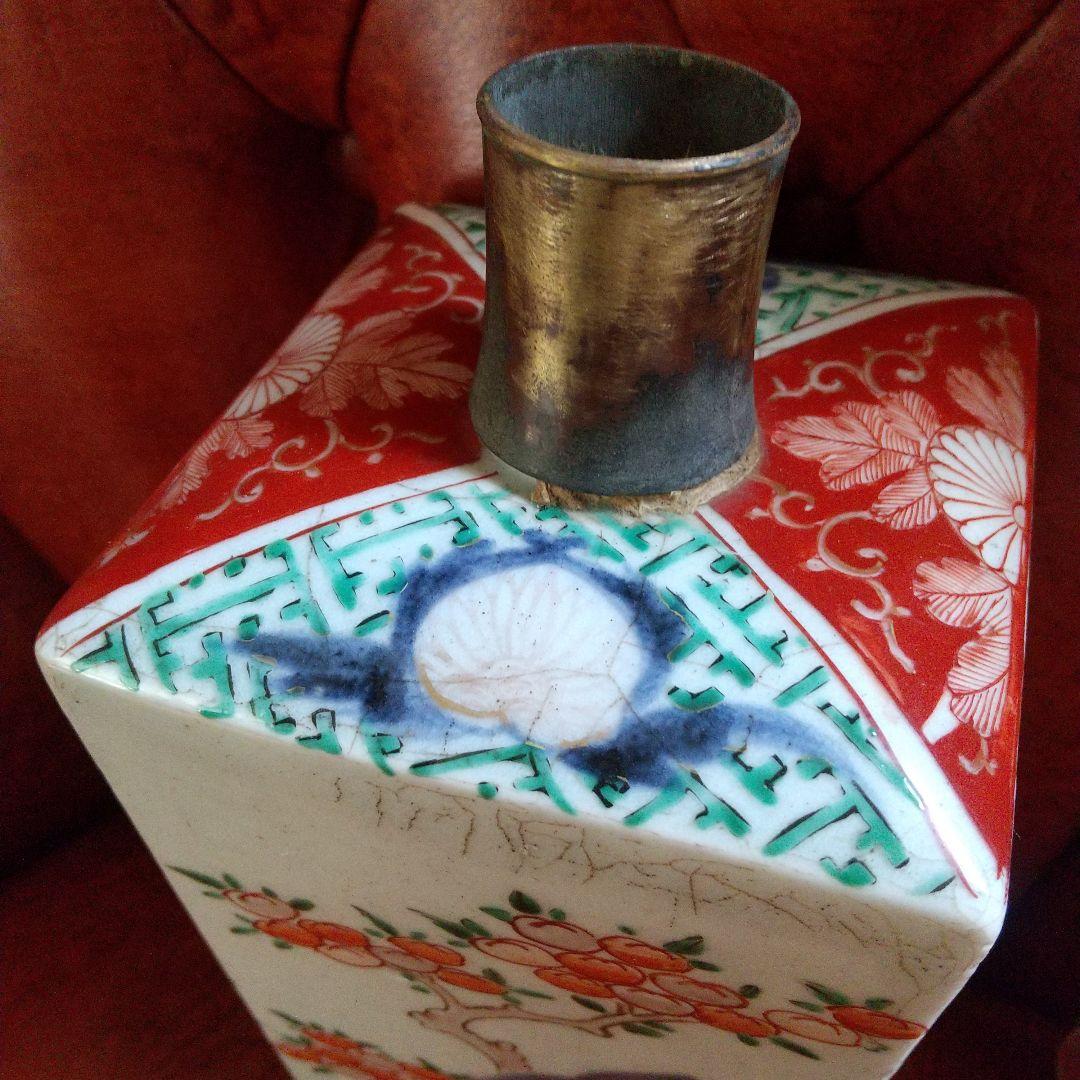 古伊万里金蘭手角瓶【江戸中期】元禄