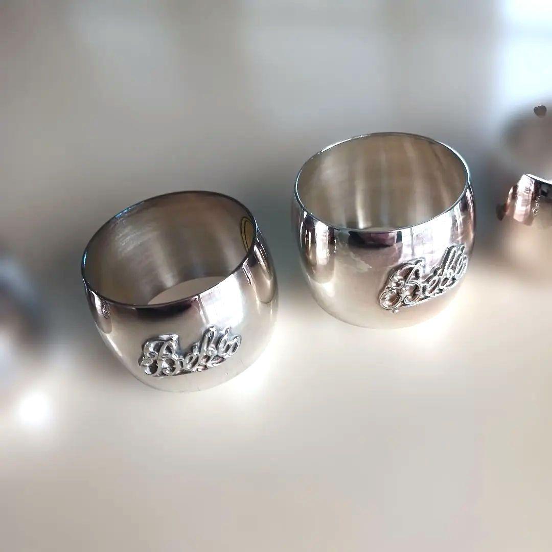 フランス製 BEBEナプキンリング　純銀コーティング　ヴィンテージアンティーク