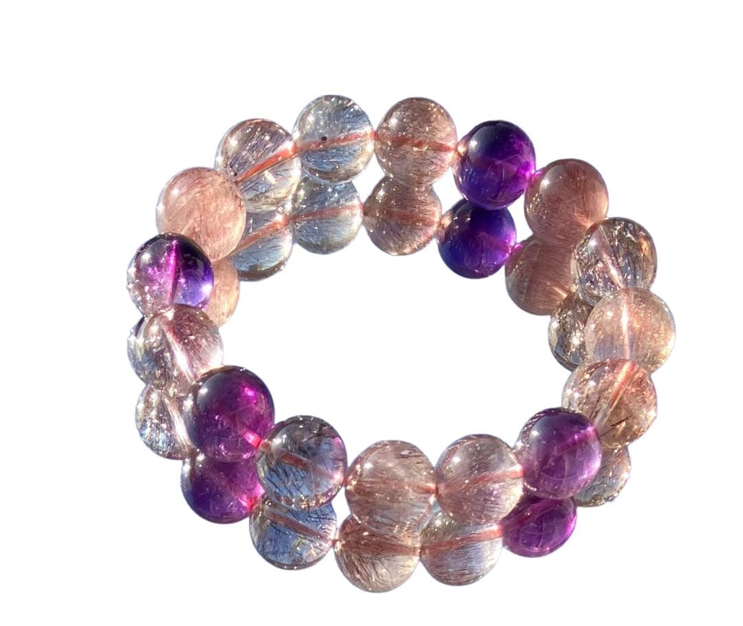 レア　大粒スーパーセブン 丸玉　ブレスレット