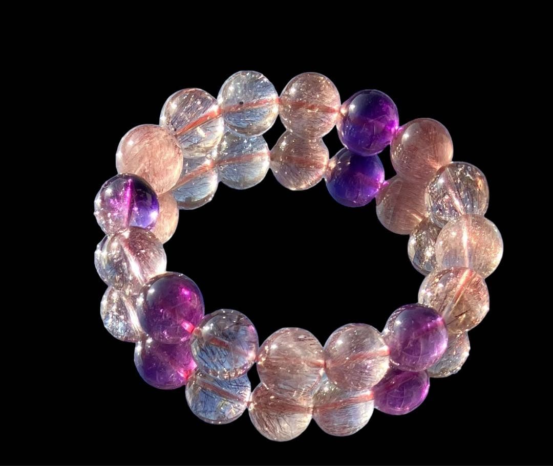 レア　大粒スーパーセブン 丸玉　ブレスレット