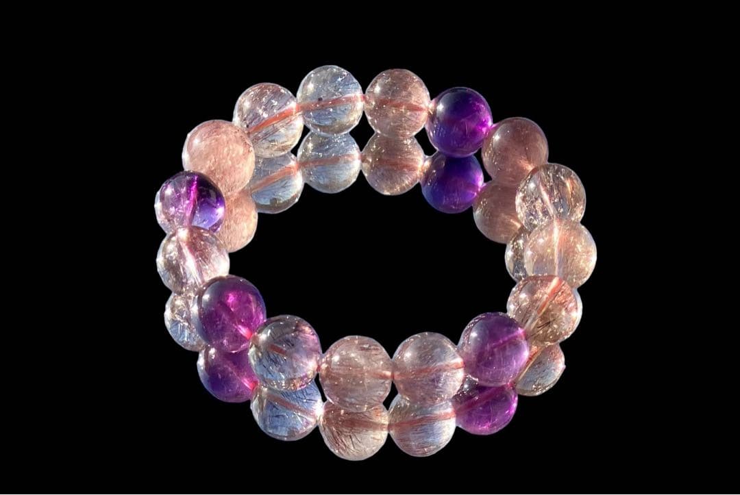 レア　大粒スーパーセブン 丸玉　ブレスレット