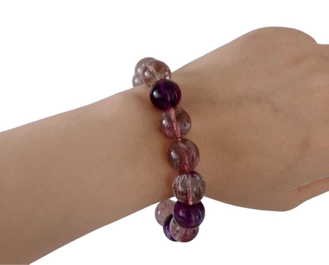 レア　大粒スーパーセブン 丸玉　ブレスレット