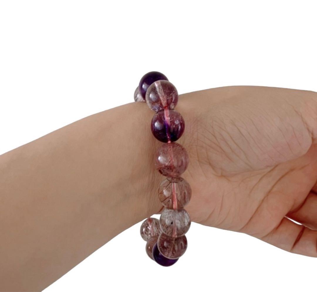 レア　大粒スーパーセブン 丸玉　ブレスレット