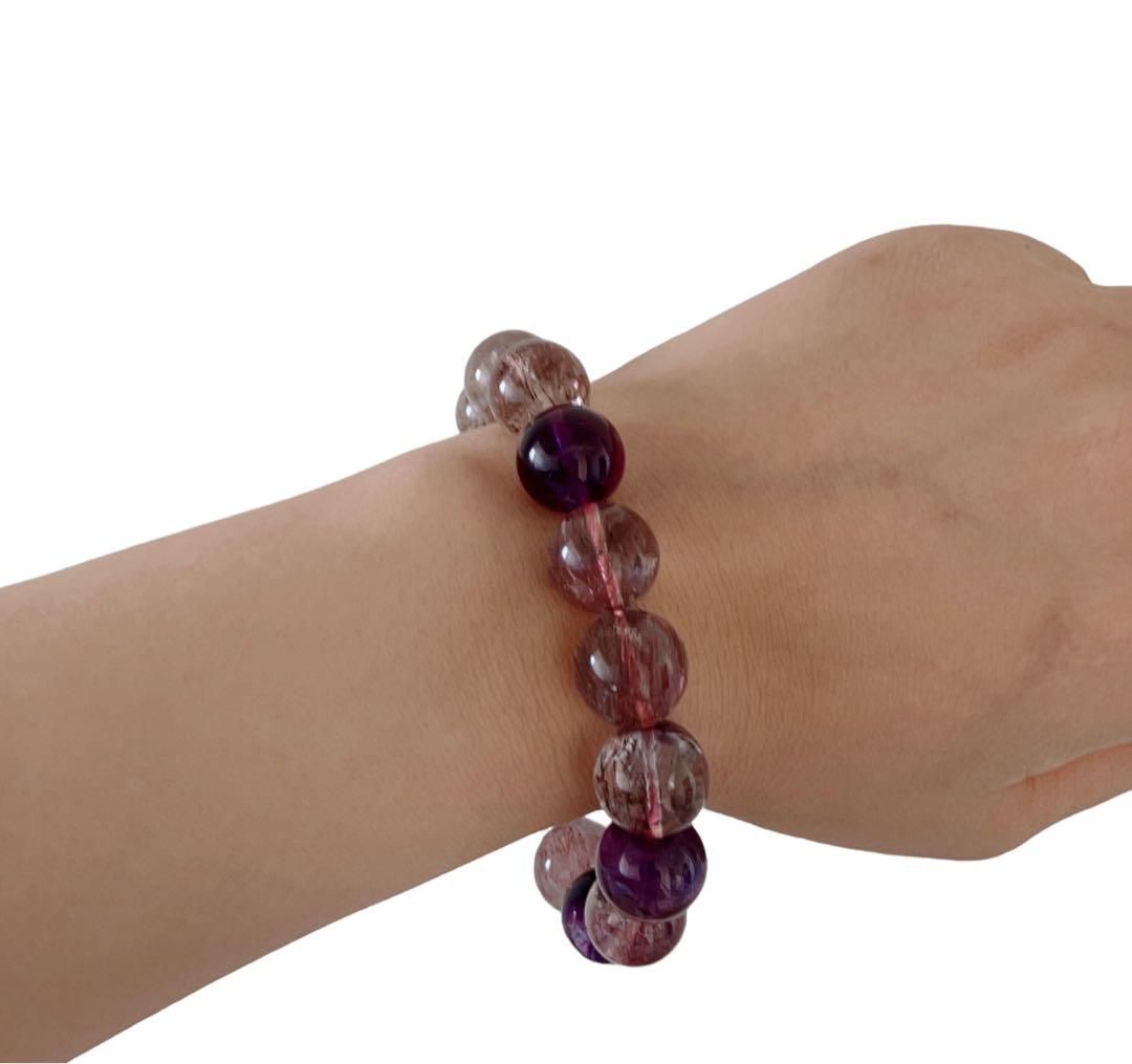 レア　大粒スーパーセブン 丸玉　ブレスレット