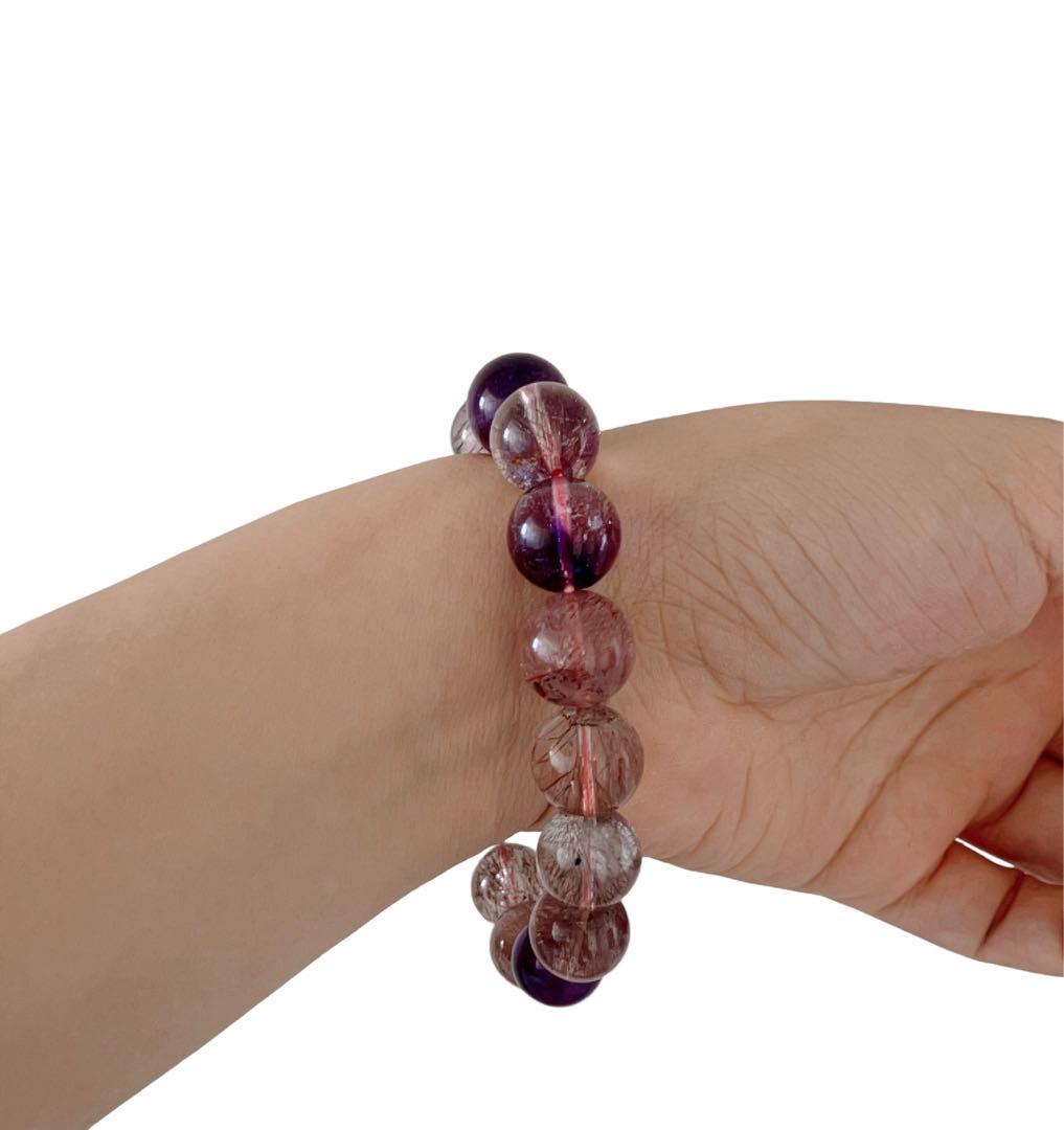 レア　大粒スーパーセブン 丸玉　ブレスレット