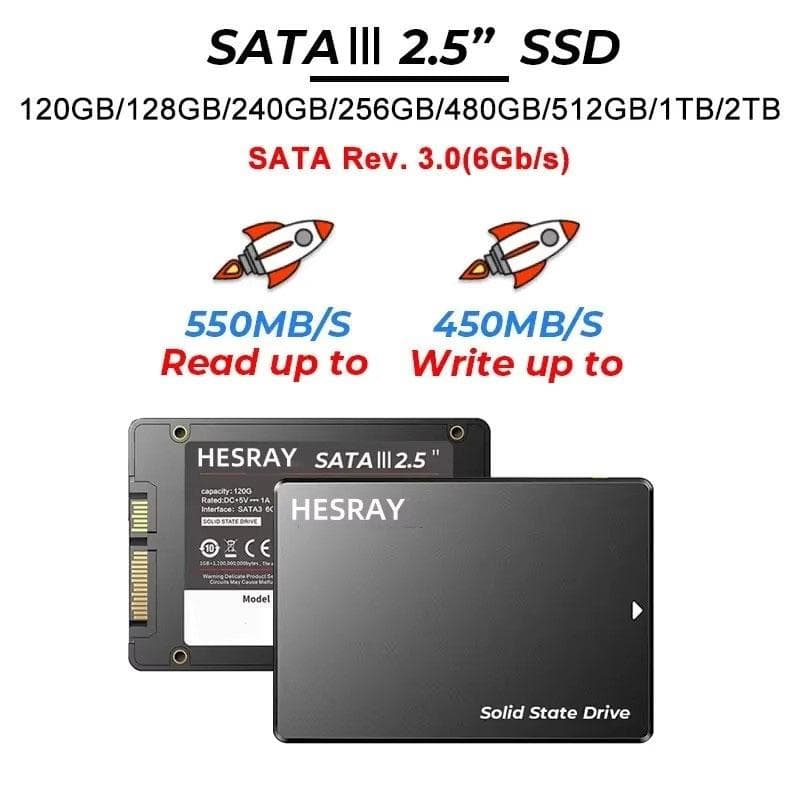 HESRAY SATA3 2.5インチ 3D NAND 4TB 内蔵SSD