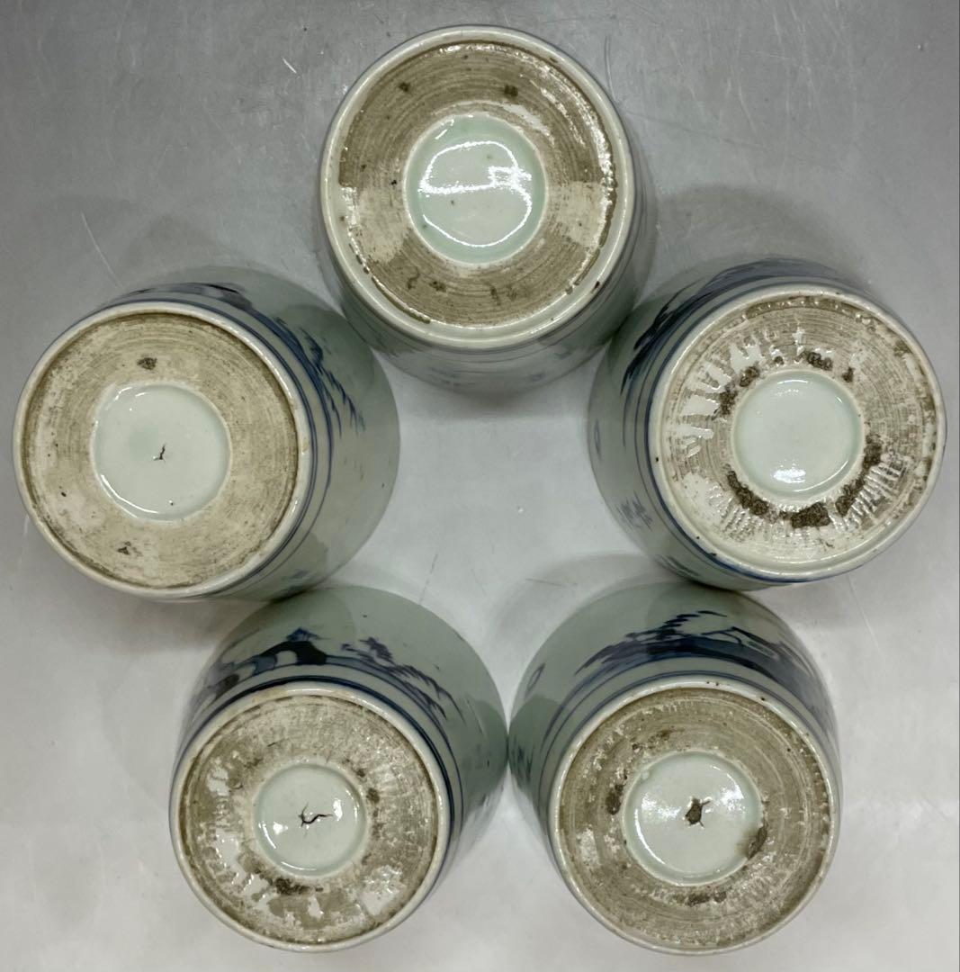 古伊万里　蕎麦猪口　染付　10客　f0019