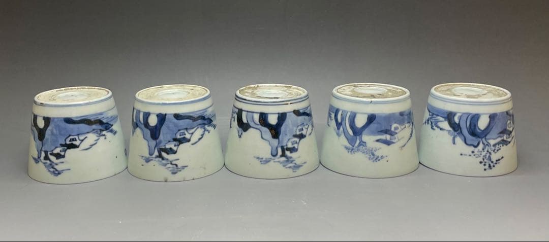 古伊万里　蕎麦猪口　染付　10客　f0019