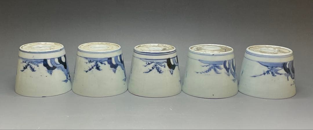 古伊万里　蕎麦猪口　染付　10客　f0019