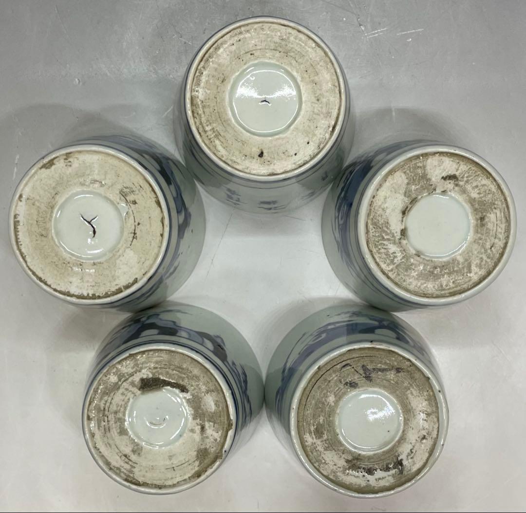 古伊万里　蕎麦猪口　染付　10客　f0019