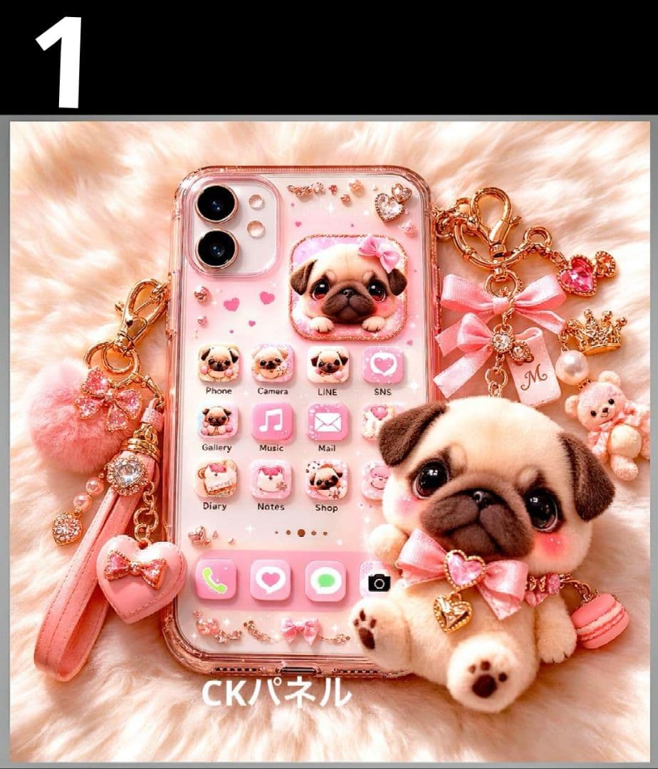 オーダーページ　ハンカチ575 スマホわんこ柄　ハンドメイド3/10