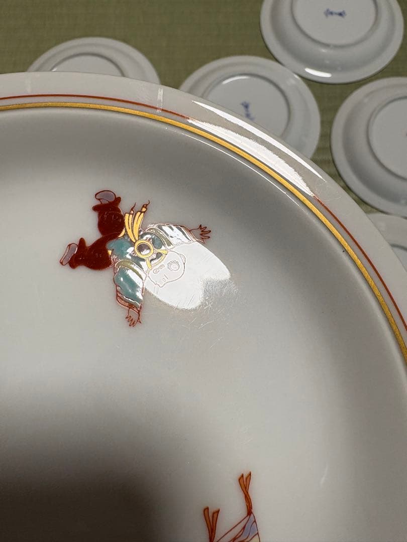 深川製磁　錦唐子？　子供　子ども　平皿　10枚揃