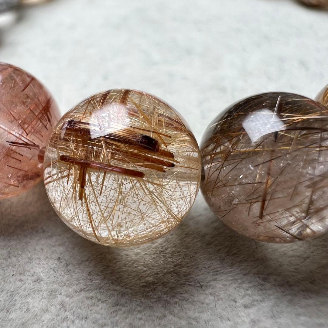 【83113】高品質 ルチルクォーツ 10.5mm ブレスレット 天然石