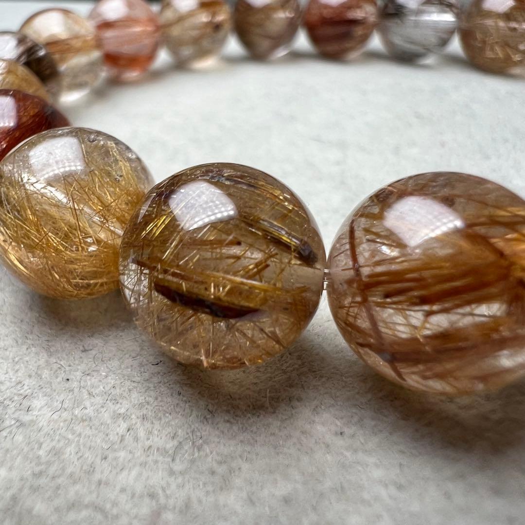 【83113】高品質 ルチルクォーツ 10.5mm ブレスレット 天然石