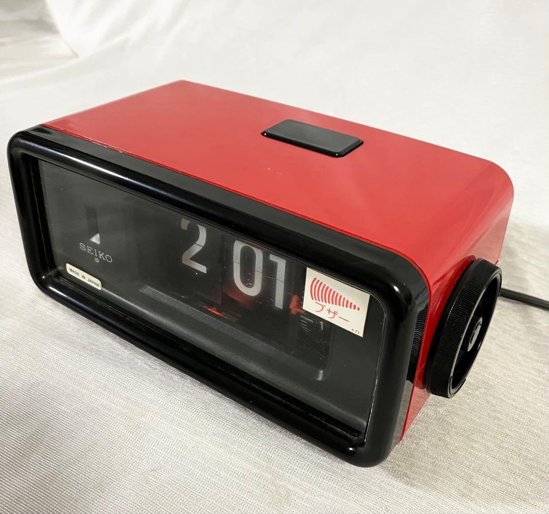 SEIKO パタパタ時計　DP 692T 昭和レトロ　目覚まし時計　赤