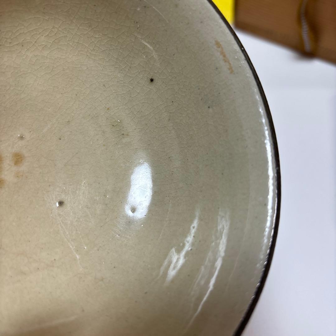 琉球　壺屋焼　小橋川仁王窯　赤絵　茶碗　木箱　沖縄　茶道