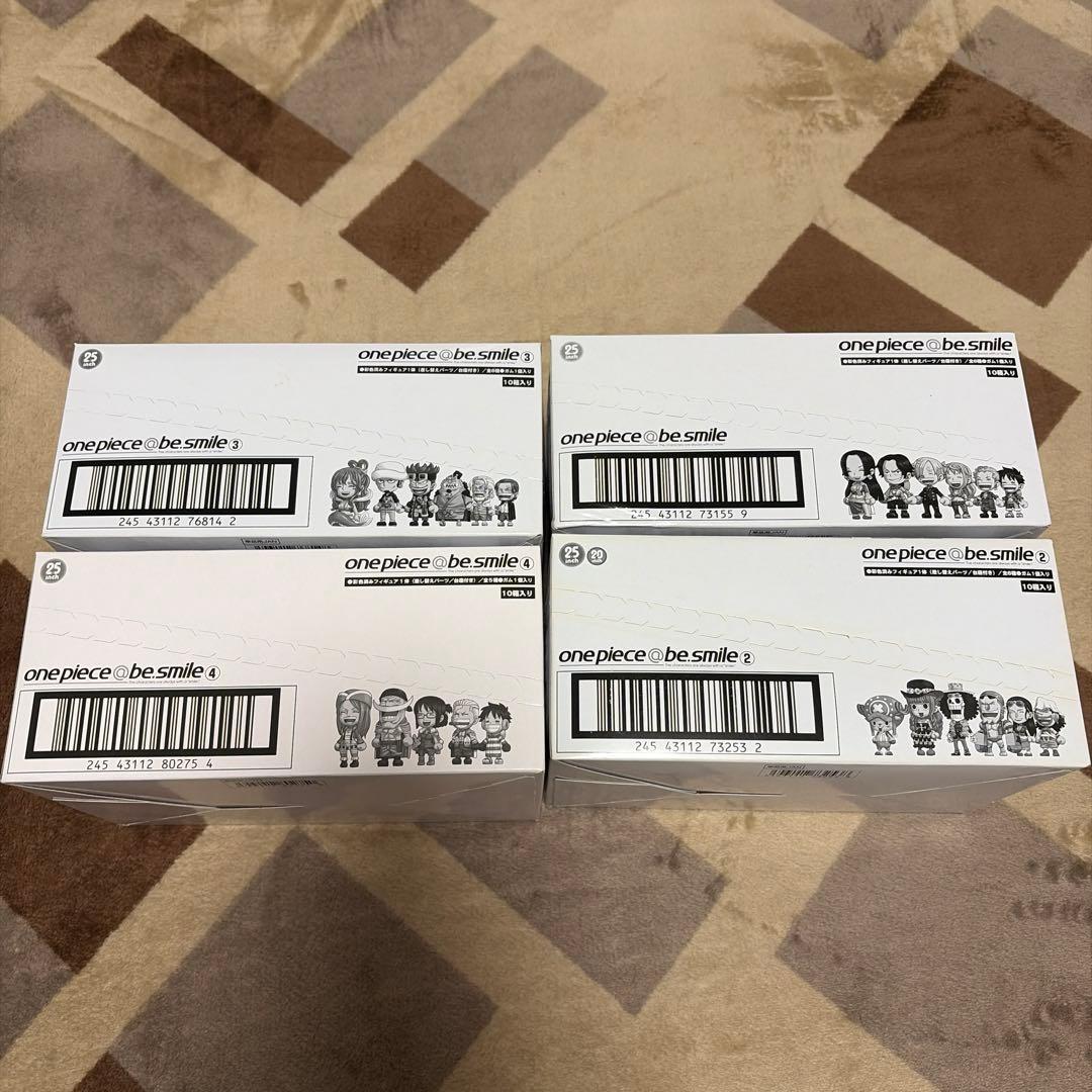 ワンピース be smile フィギュア４種4箱未開封品